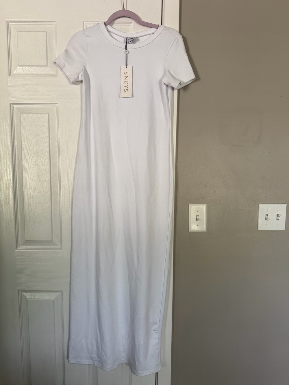 SNDYS Revolve White Tshirt Maxi Dress NEW NWT Capsule Wardrobe